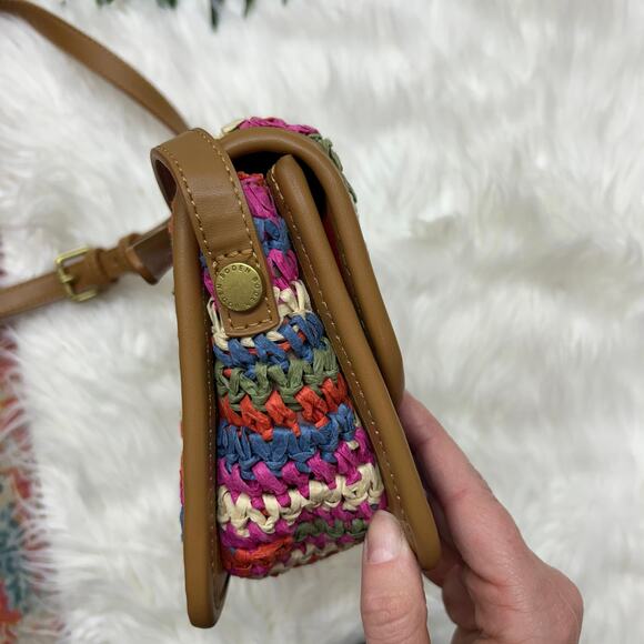 Boden Crossbody Bag Purse Colorful Woven Boho Summer Preppy - Picture 5 of 9